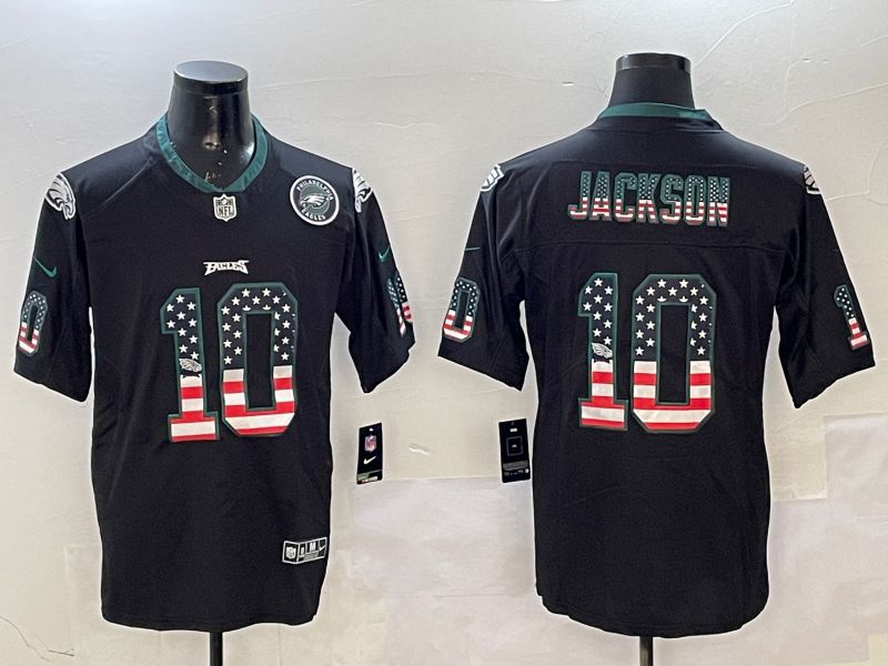 Men Philadelphia Eagles #10 Jackson Black National Flag 2025 Nike Limited NFL Jersey style 2112